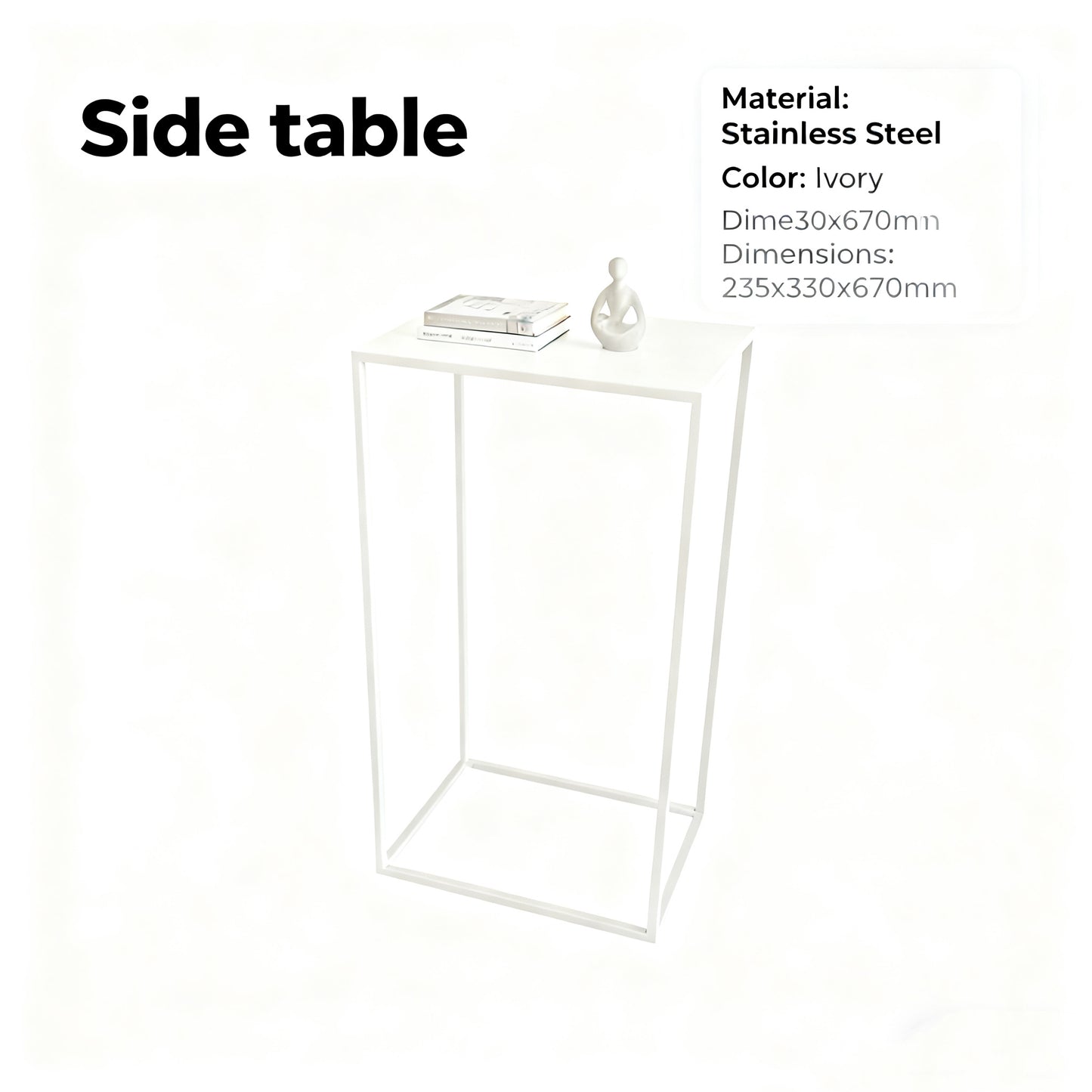 Square side table for living room, bedroom and office